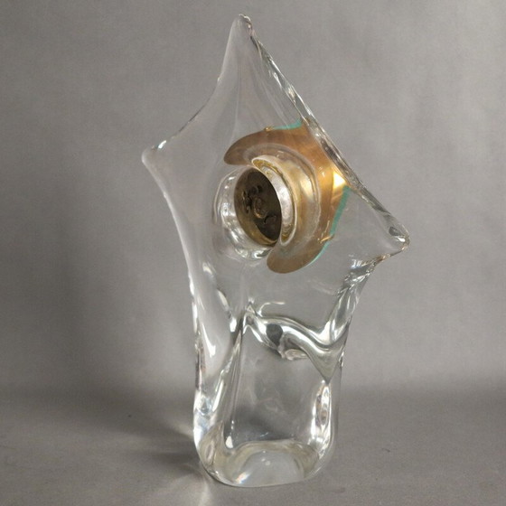 Image 1 of Vintage Glas Tischuhr von Cristallerie Schneide 1960