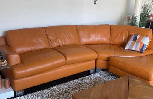 Natuzzi Sofa mit Sessel und Fußhocker