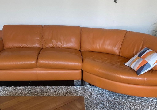 Natuzzi Sofa mit Sessel und Fußhocker