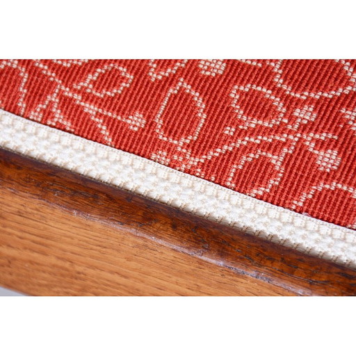 Vintage Art Deco Hocker aus massiver Eiche, Tschechoslowakei 1930