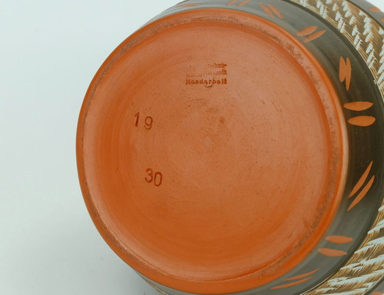 Image 1 of 1950er Jahre Akru-Keramikvase mit Sgraffito-Dekor, Modell 10 30