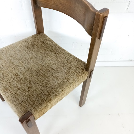 6x brutalistischer Vintage-Stuhl