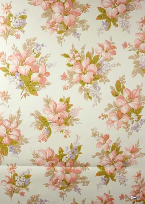 Image 1 of 3701 Vintage Rose Tapete Blumen