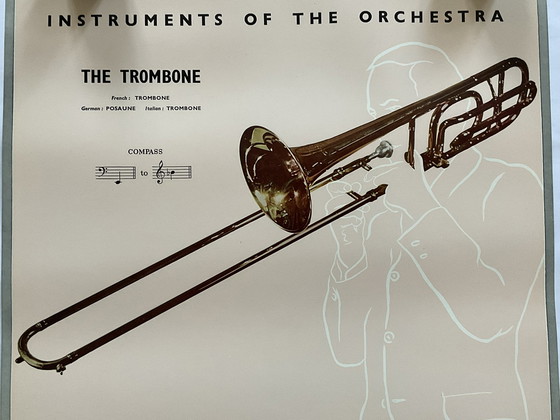 Image 1 of Vintage Poster Boosey & Hawkes - Orchesterinstrumente - Die Posaune
