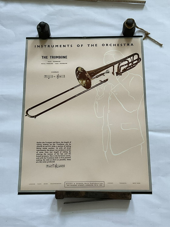 Image 1 of Vintage Poster Boosey & Hawkes - Orchesterinstrumente - Die Posaune