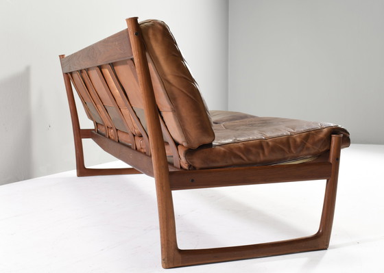 Image 1 of Peter Hvidt & Orla Mølgaard FD130 Sofa in cognac Leder - Dänemark, ca. 60er Jahre Design