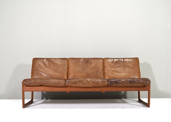 Image 1 of Peter Hvidt & Orla Mølgaard FD130 Sofa in cognac Leder - Dänemark, ca. 60er Jahre Design