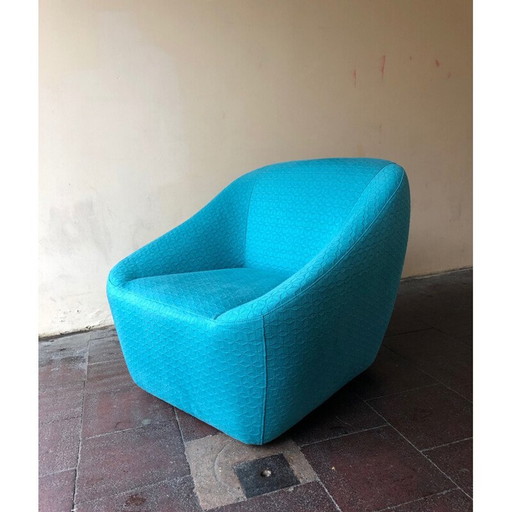 Türkisfarbener Vintage-Sessel von Stefano Spessotto und Lorella Agnoletto