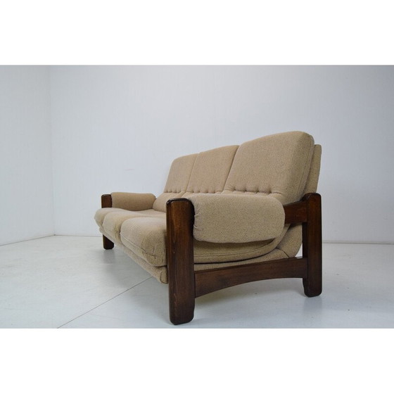 Image 1 of Vintage Sofa aus Stoff und Holz, Italien 1970er