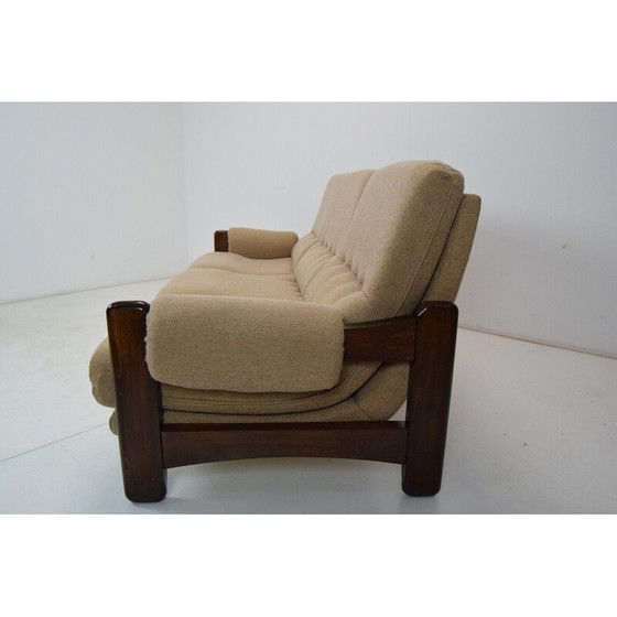 Image 1 of Vintage Sofa aus Stoff und Holz, Italien 1970er