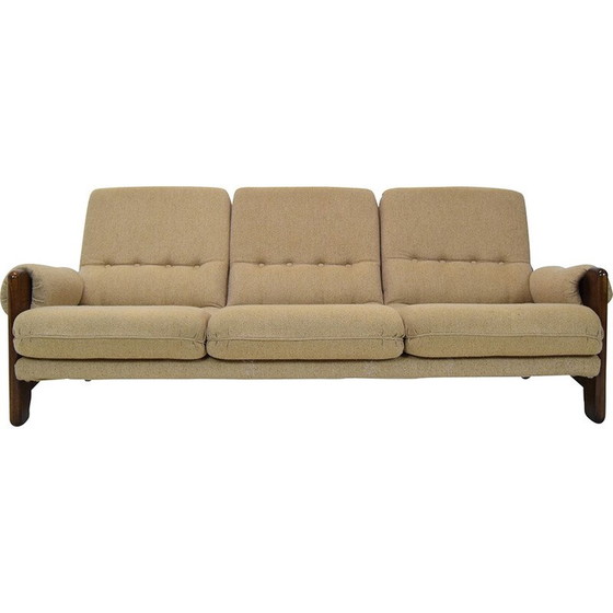 Image 1 of Vintage Sofa aus Stoff und Holz, Italien 1970er