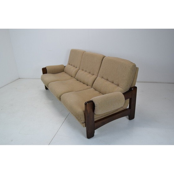 Image 1 of Vintage Sofa aus Stoff und Holz, Italien 1970er