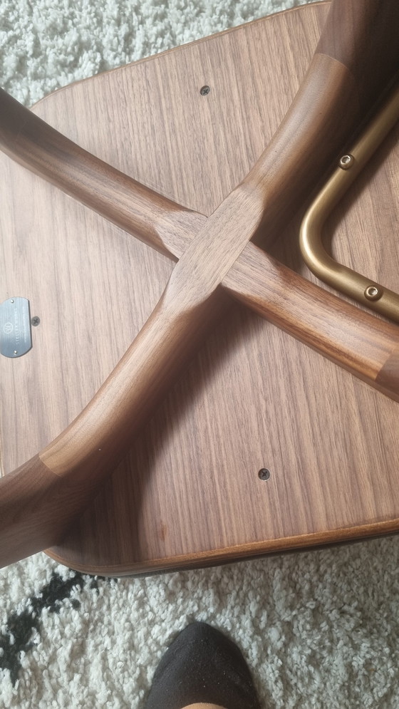 Image 1 of Stellar Works Utility Chair 1 X Schwarzes Leder/Walnussholz