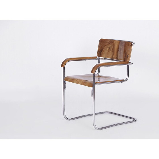 Image 1 of Vintage-Schreibtisch mit Stahlrohrstuhl von Gottwald und Slezak, 1930er Jahre