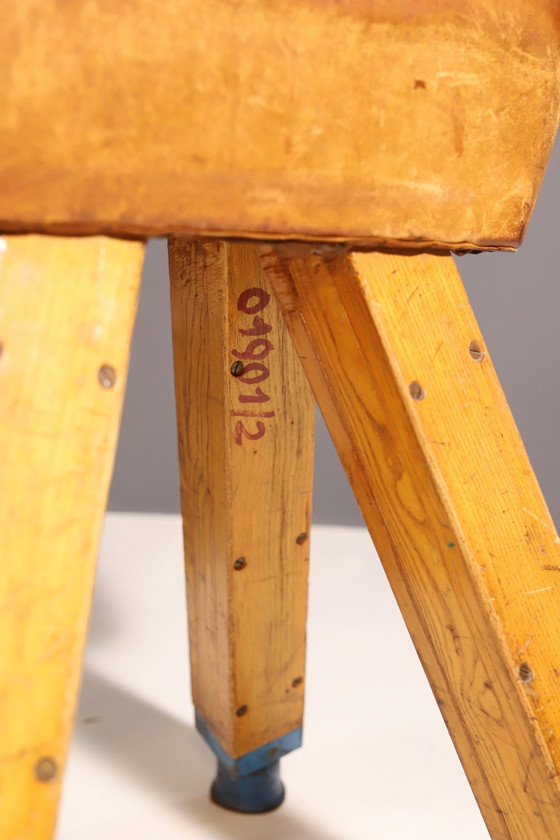 Image 1 of Lederpauschenpferd für Gymnastik, Tschechoslowakei, 1950er Jahre