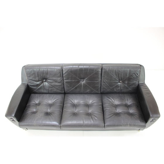 Image 1 of Mid Century Leder 3-Sitzer Sofa, Deutschland 1960er Jahre