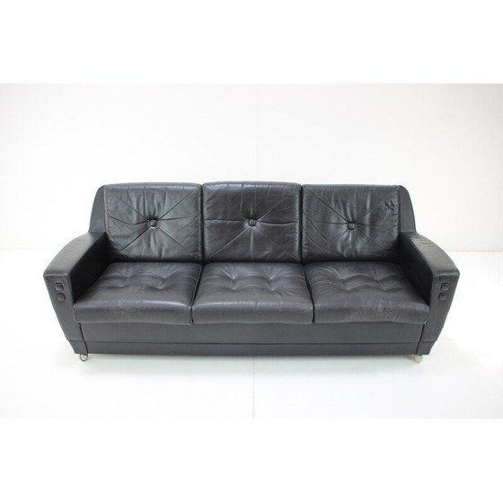 Image 1 of Mid Century Leder 3-Sitzer Sofa, Deutschland 1960er Jahre