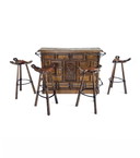 Brutalistische Bar + Barhocker '50
