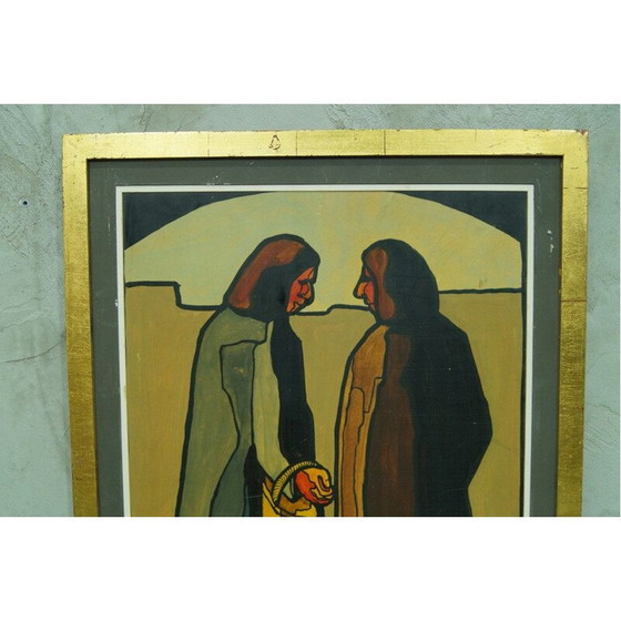 Image 1 of Gouache-Gemälde der skandinavischen Moderne von Waldemar Marberg, 1953