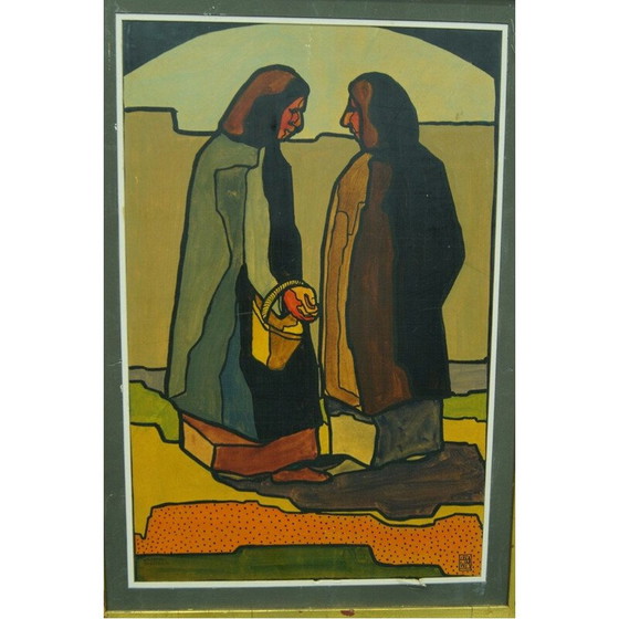 Image 1 of Gouache-Gemälde der skandinavischen Moderne von Waldemar Marberg, 1953