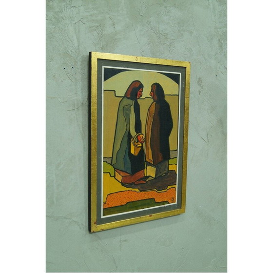 Image 1 of Gouache-Gemälde der skandinavischen Moderne von Waldemar Marberg, 1953