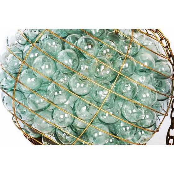 Image 1 of Paar Vintage Orb-Kronleuchter aus geblasenem Glas