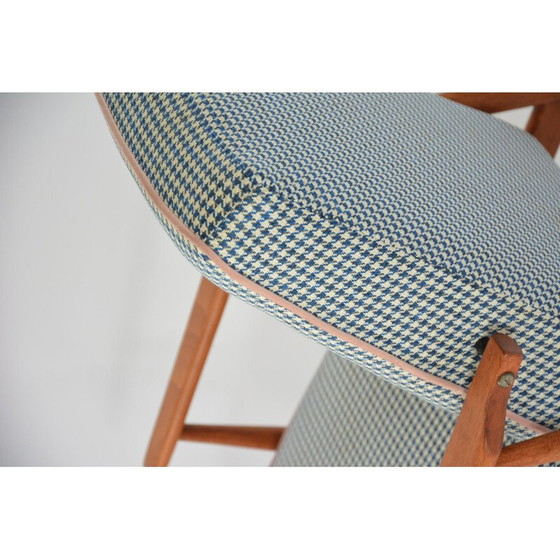 Image 1 of Vintage Sessel Fox houndstooth blau