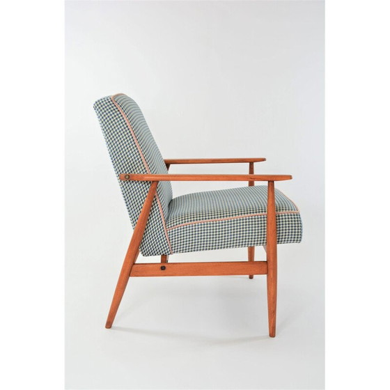 Image 1 of Vintage Sessel Fox houndstooth blau