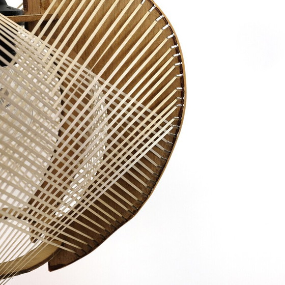 Image 1 of Vintage-Hängeleuchte aus Holz und Draht, Frankreich 1960-1970