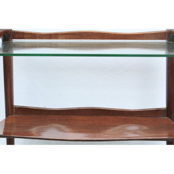 Image 1 of Vintage Beistelltisch aus Holz und Glas, Italien 1960