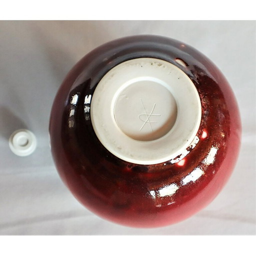 Rote Porzellandose von Xavier Duroselle, 1990