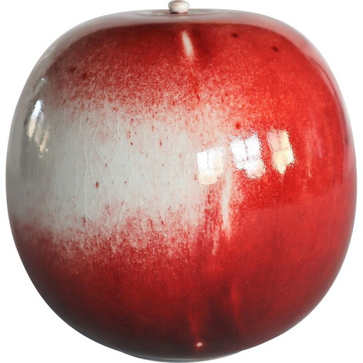 Rote Porzellandose von Xavier Duroselle, 1990