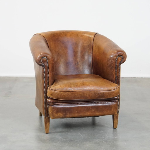 Vintage Sheepskin Leder Clubsessel