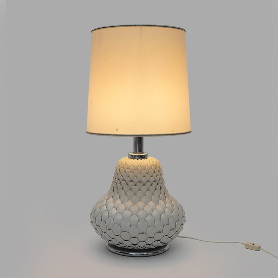 Image 1 of Weiße Keramik-Tischlampe "Artischocke", 1970er Jahre