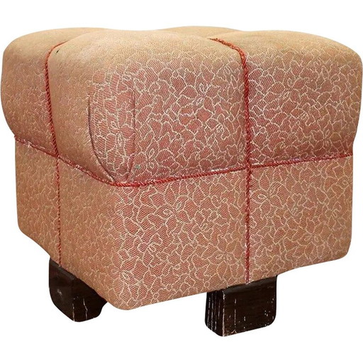 Vintage Art Deco-Pouffe von Jindřich Halabala für Up Závody, Tschechoslowakei 1950er Jahre