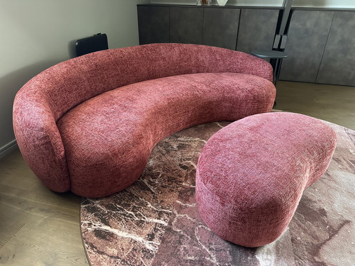 Mokana Sofa Bean halbrund mit Fußhocker