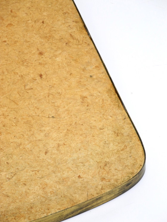 Image 1 of Schöne Mid Century Modern Mosaik Wandspiegel mit schweren Messingrahmen von Münchner Zierspiegel