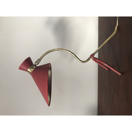 Image 1 of Vintage-Kokottenlampe mit Stativ aus Metall und Messing, 1960