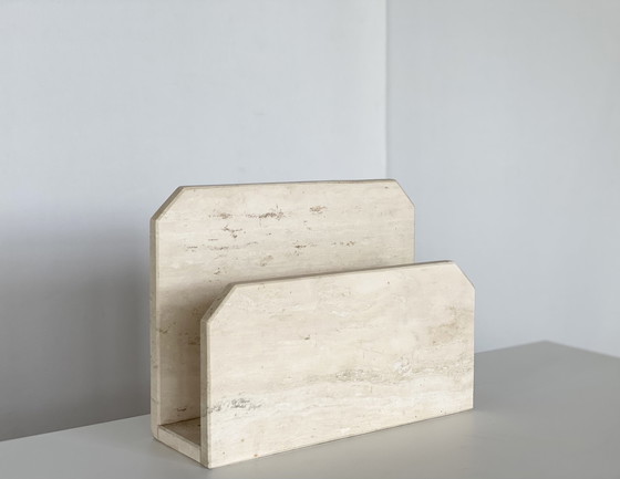 Image 1 of Vintage Zeitungskorb aus Travertin