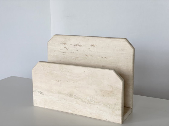 Image 1 of Vintage Zeitungskorb aus Travertin