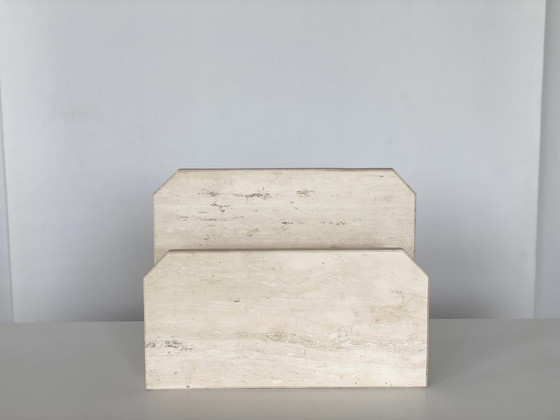 Image 1 of Vintage Zeitungskorb aus Travertin