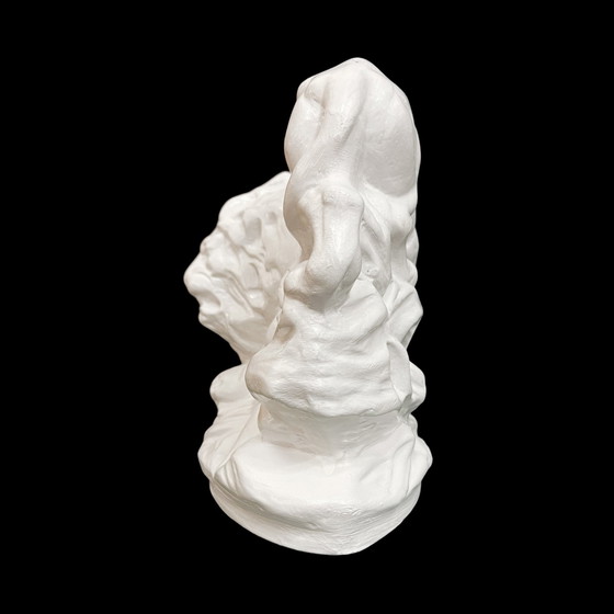 Image 1 of Weißer Ton, große Art-Déco-Löwenfigur, Tschechische Republik, frühes 20.