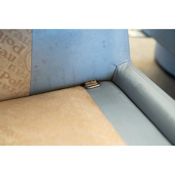 Image 1 of Vintage Serenade Ecksofa in hellblauem Leder und Gänsedaunen von Tito Agnoli für Frau, Italien 1980