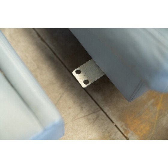 Image 1 of Vintage Serenade Ecksofa in hellblauem Leder und Gänsedaunen von Tito Agnoli für Frau, Italien 1980