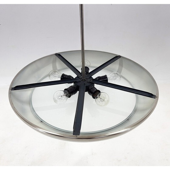 Image 1 of Verchromte Pendelleuchte von Josef Hůrka für Napako, Tschechoslowakei 1930