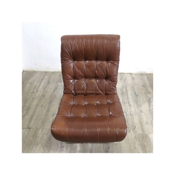 Image 1 of Satz von 3 Vintage-Sesseln mit Hocker von Airborne, Frankreich 1970