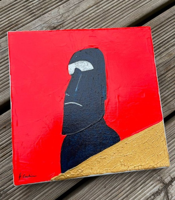 Image 1 of Moai. Acryl Von Frédéric Cadiou