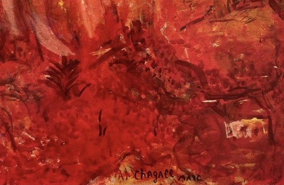 Image 1 of Marc Chagall: "Paar auf St. Paul De Vence, 1970-71, Privatsammlung", in der Platte signiert.