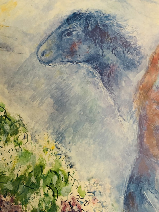 Image 1 of Marc Chagall: "Paar auf St. Paul De Vence, 1970-71, Privatsammlung", in der Platte signiert.