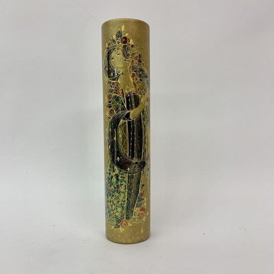 Image 1 of Goldfarbene Vase von Bjørn Wiinblad für Rosenthal, 1970er Jahre